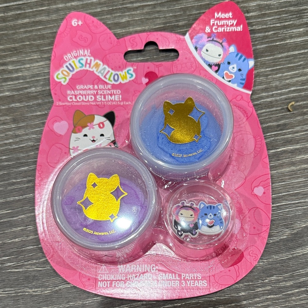 NWT Squishmallows Grape and Blue Raspberry Scented Cloud Slime Set